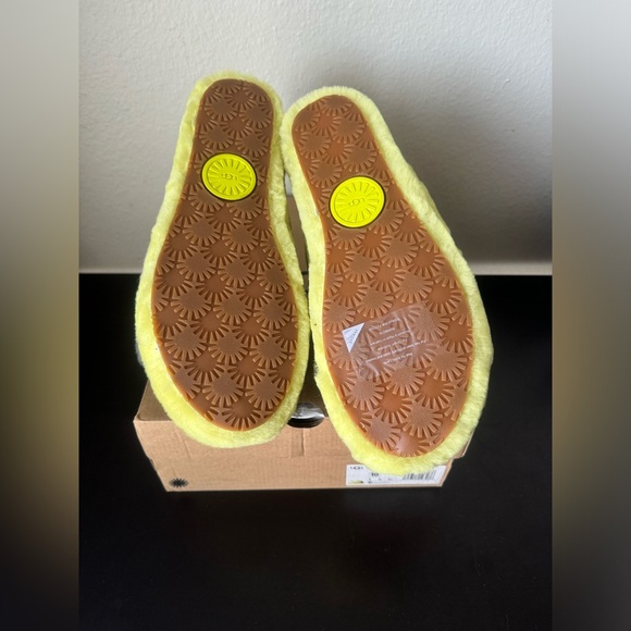 NIB UGG Women’s Fluff Yeah Slide Slipper Slingback Yellow and Gray Size 10 - Picture 12 of 15